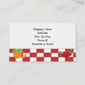 Obstthemas mit Rot-Weiß-Karos Visitenkarte (Rückseite)