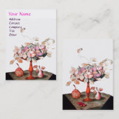 OBSTVASSE DER SAISON, BLUME, BLÄTTER PINS VISITENKARTE (Vorne/Hinten)