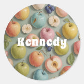 Obstwein: Pastelfrucht Runder Aufkleber (Vorderseite)
