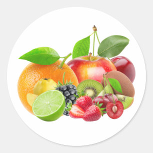 Obstzusammensetzung schöne frische Früchte Runder Aufkleber