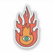 OBUHLISK Green Protection Evil Eye Fire Aufkleber (Vorderseite)