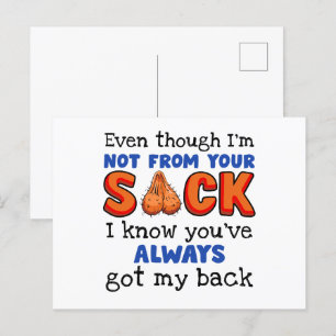 Obwohl ich nicht aus deiner Tasche komme, weiß ich Postkarte