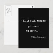 Obwohl Irrsinn noch Methode Shakespeare Zitat Postkarte (Vorne/Hinten)