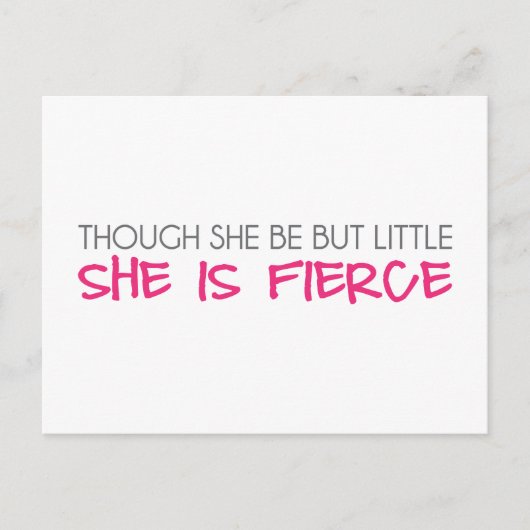 Obwohl sie nur klein ist, ist sie glühend postkarte (Vorderseite)