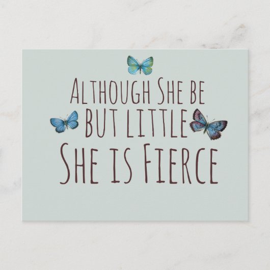 Obwohl sie nur wenig ist, ist sie erbittert postkarte (Vorderseite)