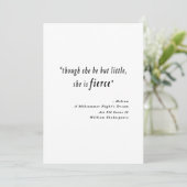 "Obwohl sie nur wenig ist, ist sie heftig." Kosten Dankeskarte (Stehend Vorderseite)