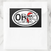 OBX-Aufkleber für den Schädel und die Kreuzknochen Rechteckiger Aufkleber (Tasche)