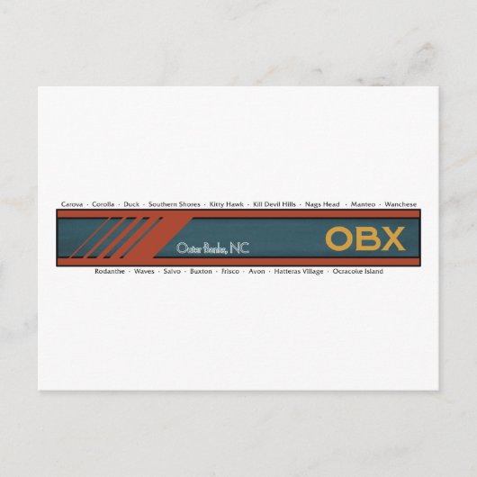 OBX Außenbänke - Städte - Text Postkarte (Vorderseite)