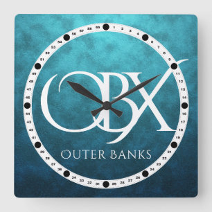 OBX Außenbanken NC auf Blue Water Backstrand Quadratische Wanduhr