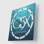 OBX Außenbanken NC auf Blue Water Backstrand Quadratische Wanduhr (Winkel)