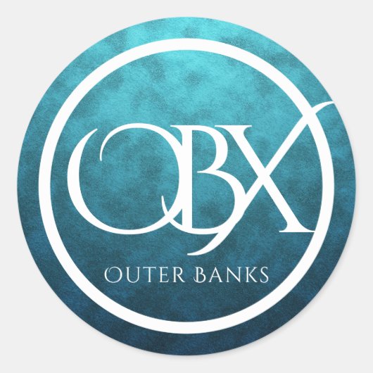 OBX Außenbanken NC auf Blue Water Backstrand Runder Aufkleber (Vorderseite)