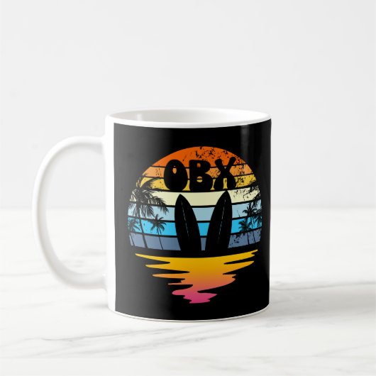 OBX Außenbanken North Carolina Retro Sunset OBX Kaffeetasse (Links)