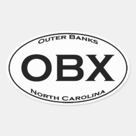 OBX - Äußere Banken NC-Euroart-Oval-Logo Ovaler Aufkleber