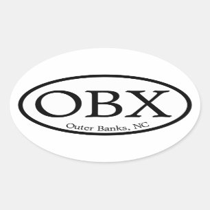 OBX äußere Banken oval Ovaler Aufkleber