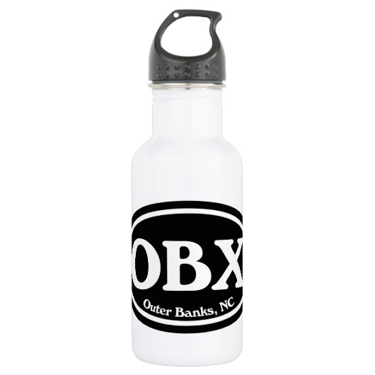OBX äußeres Bank-Schwarz-Oval Trinkflasche (Vorderseite)