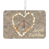 OBX Beach NC Seashell Herzfriedenszeichen Souvenir Autolufterfrischer (Rückseite)