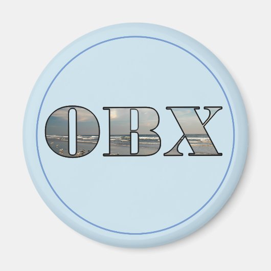 OBX Beach Text Magnet (Vorne)