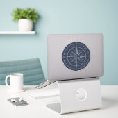 OBX Compass Außenbanken Vintag Silver Navy Blue Aufkleber (Laptop auf Schreibtisch)