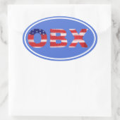 OBX-Flag Ovaler Aufkleber (Tasche)