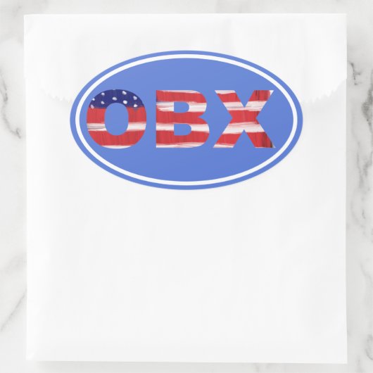 OBX-Flag Ovaler Aufkleber (Tasche)
