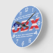 OBX Flag Text und Städte nummeriert Runde Wanduhr (Winkel)