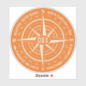 OBX Kompaktbanken Vintag Weißorange Aufkleber (Blatt)