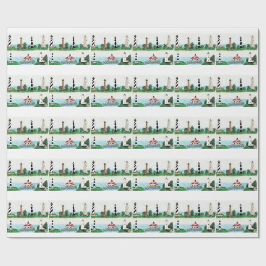 OBX LIGHTHOUSES WRAPPING PAPER GESCHENKPAPIER (Flach)