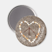 OBX Peace Sign Herz of Seashells NC Magnet (Vorderseite/Rückseite)