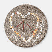 OBX Peace Sign Herz of Seashells NC Magnet (Vorne)