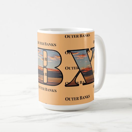 OBX Sunrise Text Kaffeetasse (VorderseiteRechts)
