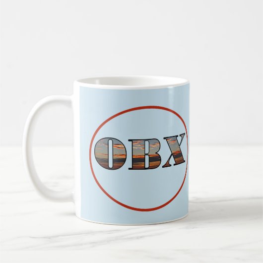 OBX Sunrise Text Kaffeetasse (Links)