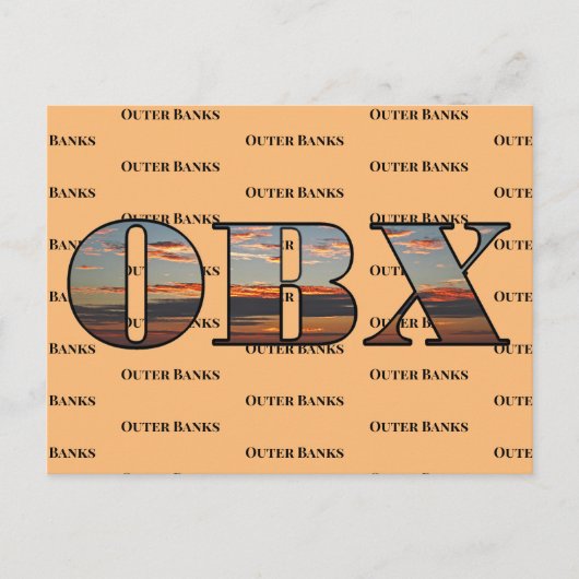 OBX Sunrise Text Postkarte (Vorderseite)