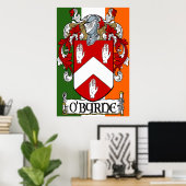 O'Byrne Coat of Arms Irish Flag Print Poster (Heimbüro)