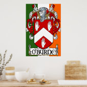 O'Byrne Coat of Arms Irish Flag Print Poster (Küche)