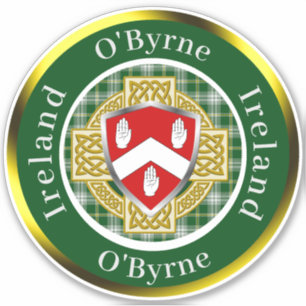 O'Byrne Irish Shield & Celtic Cross Personalisiert Aufkleber