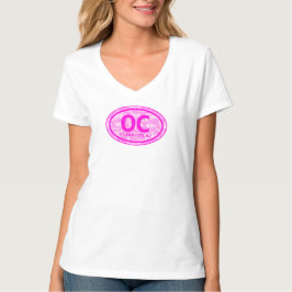 OC Ocean City NJ Pink Floral Beach T - Shirt