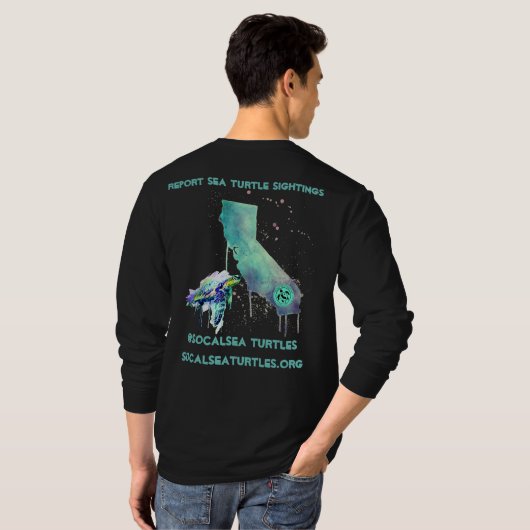 OC OIL SPILL 2021 Unisex Long Sleeve in Aqua Slick T-Shirt (Schwarz voll)