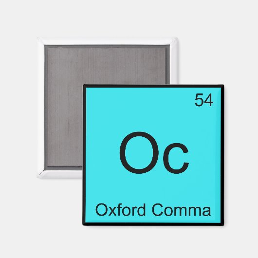 Oc - Oxford Commfords Chemistry Element Symbol Gra Magnet (Vorderseite/Rückseite)