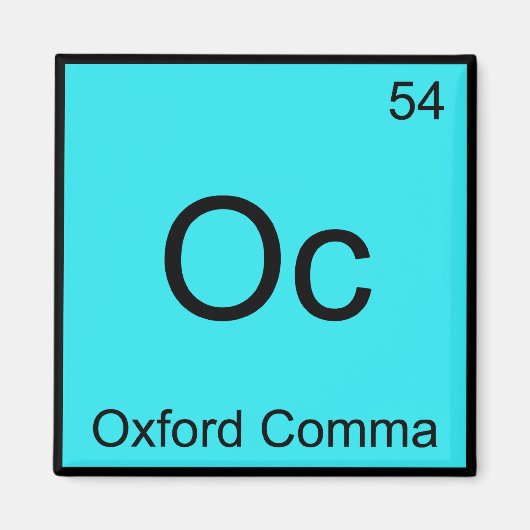 Oc - Oxford Commfords Chemistry Element Symbol Gra Magnet (Vorne)