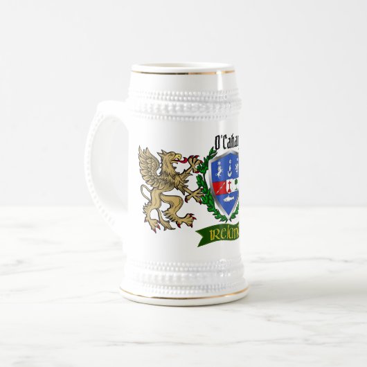O'Cahan Irish Shield Beer Stein Bierglas (Vorderseite Links)