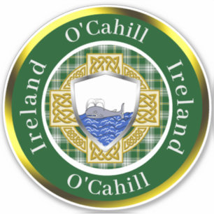 O'Cahill Irish Shield & Celtic Cross Personalisier Aufkleber