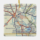 Ocala FL Vintage Karte Keramikornament (Vorderseite)