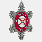 Ocala Florida Schneeflocken Zinn-Ornament (Links)