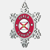 Ocala Florida Schneeflocken Zinn-Ornament (Rechts)