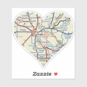 Ocala Florida Vintage Karte Aufkleber