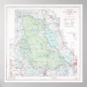 Ocala National Forest Map (1971) Florida Woodlands Poster (Vorne)