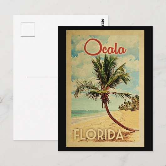 Ocala Palm Tree Vintage Reise Postkarte (Vorne/Hinten)