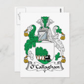 O'Callaghan Familienwappen Postkarte (Vorne/Hinten)
