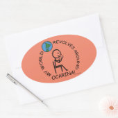 Ocarina - Weltumdrehungen um Oval-Aufkleber Ovaler Aufkleber (Umschlag)