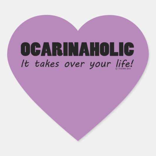 Ocarinaholic Life Heart Sticker (Vorderseite)